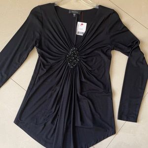 Black Blouse with embellishment.  Size S